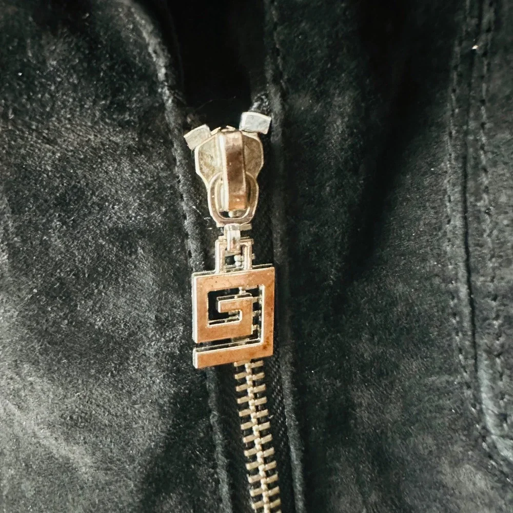 Pamela‎ McCoy Couture Black Suede Leather Asymmetrical Zip Vest Womens XS - Picture 8 of 13